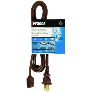 CCI 0295 Extension Cord, 6 ft L, 6 A, 125 V, Brown