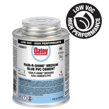 Oatey Rain-R-Shine 30891LV Medium-Bodied Fast Set Cement, 8 oz Can, Liquid, Blue