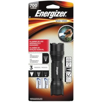 Energizer PMHT2L Tactical Metal Light, 123A Battery, Lithium-Ion Battery, 700 Lumens Lumens, 100 m Beam Distance, Black