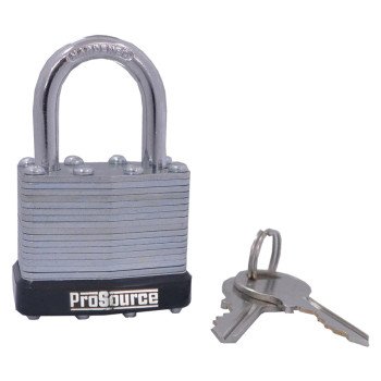 ProSource HD00034-3L Padlock, Standard Shackle, 1/4 in Dia Shackle, 1-1/4 in H Shackle, Steel Shackle, Steel Body