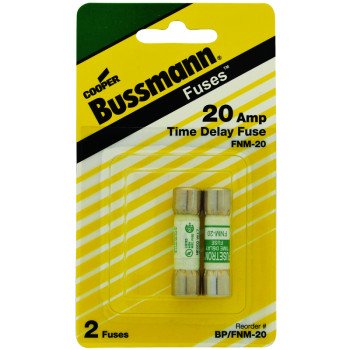 Bussmann BP/FNM-20 Time Delay Fuse, 20 A, 250 V, 10 kA Interrupt, Melamine Body