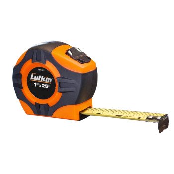 Crescent Lufkin PHV1425DN Tape Measure, A4 Blade, 25 ft L Blade, 1 in W Blade, Steel Blade, ABS Case, Orange Case