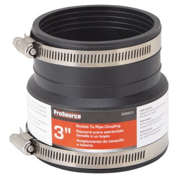 ProSource KJ-013 Coupling, 3 in, Socket to Pipe, PVC, Black