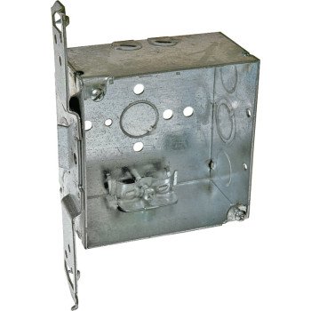 Raco 8240 Switch Box, 2-Gang, 4-Knockout, 1/2, 3/4 in, Steel, Gray, Bracket