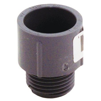 Carlon E943D-CTN Terminal Adapter, 1/2 in MPT x Socket, 1.04 in Dia, 1.31 in L, PVC, Gray