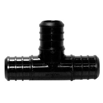 BOW 502021 Pipe Tee, 3/4 in, Plastic, Black