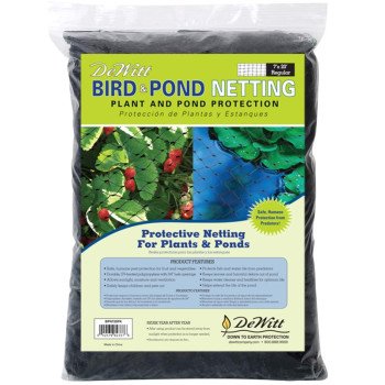 DeWitt BPN720 Bird and Pond Netting, 20 ft L, 7 ft W, Polypropylene, Black