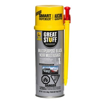 Great Stuff 99112808 Insulating Foam Sealant, Black, 8 hr Functional Cure, 40 to 100 deg F, 12 oz