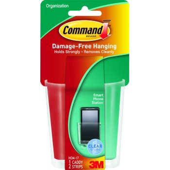 Command HOM-17 Smart Phone Station, Plastic, Clear