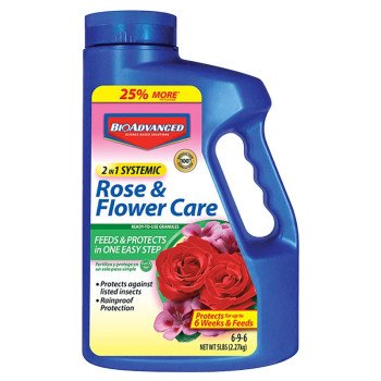 BioAdvanced 708110A Systemic Rose and Flower Care, 5 lb Bottle, Granular, 6-9-6 N-P-K Ratio