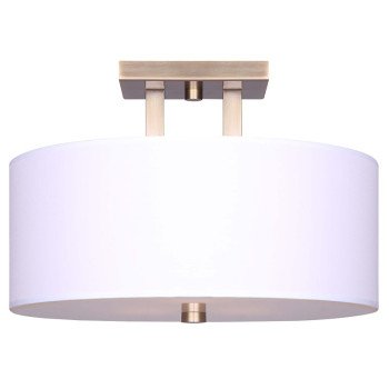 Canarm RIVER ISF578A03GD Semi-Flush Mount Light, 120 V, 180 W, 3-Lamp, Type A Lamp, Steel Fixture, Gold Fixture