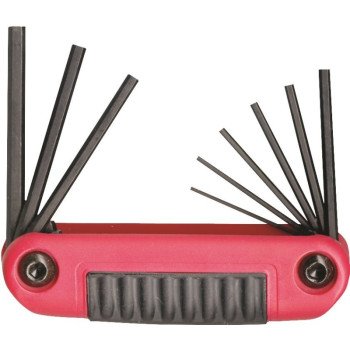 Eklind 25912 Hex Key Set, Includes: 0.05 to 3/16 in Keys, 9-Piece, Steel, Black