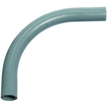 Carlon UA9AFR-CTN Elbow, 1 in Trade Size, 90 deg Angle, SCH 80 Schedule Rating, PVC, Plain End, Gray