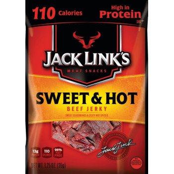 Jack Link's 10000008342 Snack, Jerky, Sweet, Hot, 1.25 oz