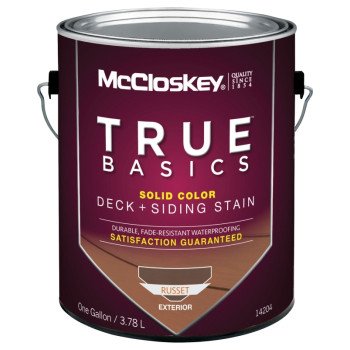 McCloskey True Basics 080.0014204.007 Deck and Siding Stain, Russet, Liquid, 1 gal