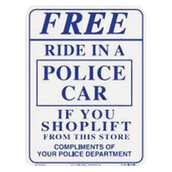 SIGN RIDE IN A POLICE CAR     