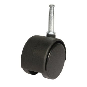 Dh Casters C-T15S1BK Swivel Caster, 1-1/2 in Dia Wheel, Plastic Wheel, Black, 70 lb