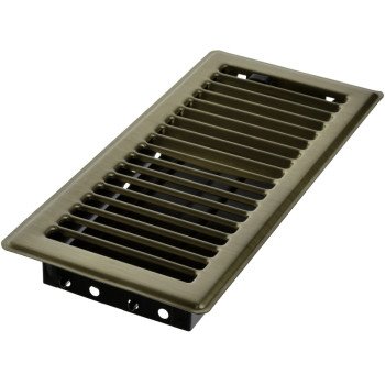 Imperial RG0225 Floor Register, 10 in L, 4 in W, Steel, Antique Brass