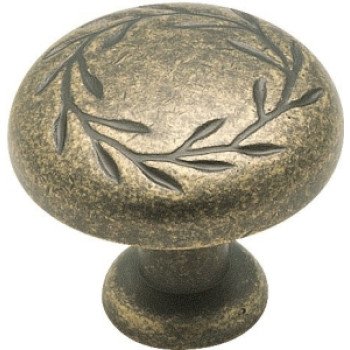 Amerock BP1581R2 Cabinet Knob, 1-1/16 in Projection, Zinc, Weathered Brass