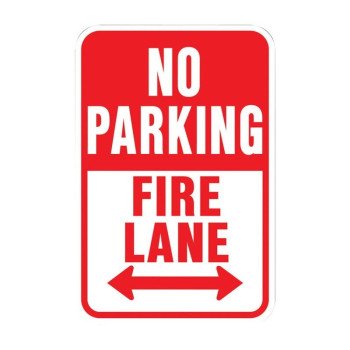 Hy-Ko HW-26 Traffic Sign, Rectangular, NO PARKING FIRE LANE, Red/White Legend, Red/White Background, Aluminum