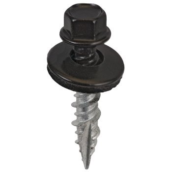 Acorn International SW-MW1BK250 Screw, #9 Thread, High-Low, Twin Lead Thread, Hex Drive, Self-Tapping, Type 17 Point, 250/BAG