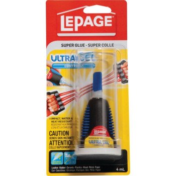 LePage ULTRA GEL CONTROL 2598431 Super Glue, Gel, Clear, 4 mL Tube