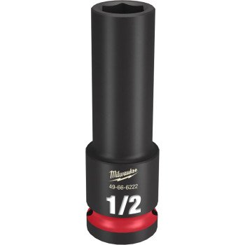 Milwaukee SHOCKWAVE Impact Duty Series 49-66-6222 Deep Impact Socket, 1/2 in Socket, 1/2 in Drive, Square Drive