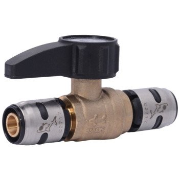 SharkBite K22222 Ball Valve, 1/2 in Connection, Push, 160 psi Pressure, Brass Body