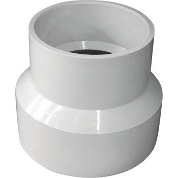 IPEX 193026 Reducing Coupling, 4 x 3 in, Hub, PVC, White, SCH 40 Schedule