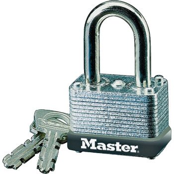 Master Lock 22D Padlock, Keyed Different Key, 1/4 in Dia Shackle, Steel Shackle, Steel Body, 1-1/2 in W Body