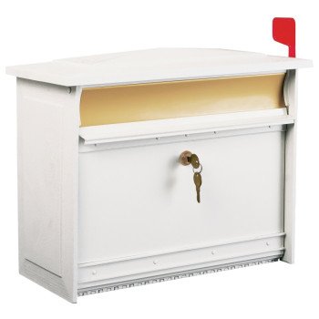 Gibraltar Mailboxes MSK000W Mailbox, Polymer, White, 17.1 in W, 8.4 in D, 13.3 in H