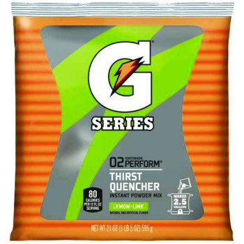 Gatorade 03969 Thirst Quencher Instant Powder Sports Drink Mix, Powder, Lemon-Lime Flavor, 21 oz Pack