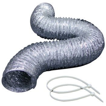 Lambro 418 Flexible Air Connector Kit, 4 in, 8 ft L, Aluminum