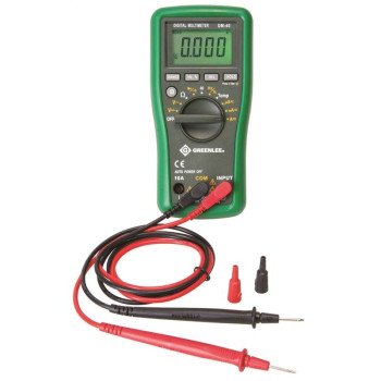 Greenlee DM-45 Multimeter, Digital Display, Functions: AC Voltage, DC Voltage, Capacitance, Current, Resistance