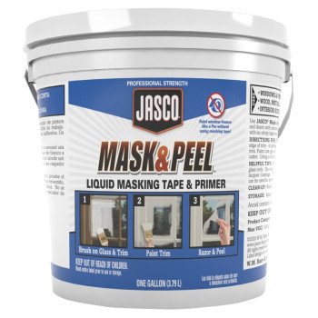 Jasco Mask and Peel GJMS00292 Liquid Masking Tape and Primer, White, Flat/Matte, 1 gal