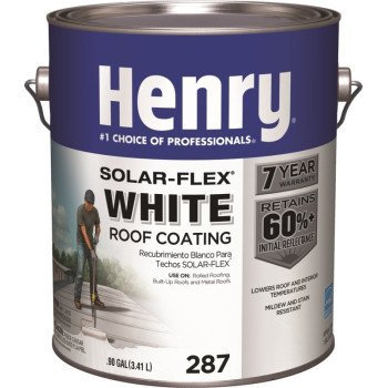 Henry HE287SF046 Elastomeric Roof Coating, White, 0.9 gal Pail