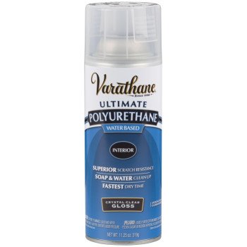 Rust-Oleum 200081 Polyurethane, Gloss, Liquid, Crystal Clear, 11.25 oz, Aerosol Can