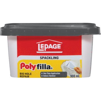 LePage Polyfilla 1256104 Spackling, Milky White, 900 mL Tub