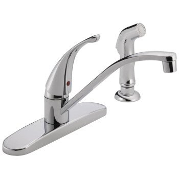 Delta Peerless Tunbridge Series P188500LF Kitchen Faucet with Side Sprayer, 1.8 gpm, 1-Faucet Handle, Chrome Plated