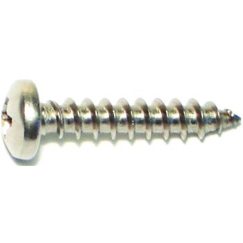 Midwest Fastener 05119 Screw, #10 Thread, Coarse Thread, Pan Head, Phillips Drive, Diamond, Self-Tapping Point, 100/PK