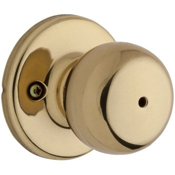 Weiser Fairfax Series 9GAC3310-004 Privacy Door Knob, 1-15/16 in Dia Knob, Brass