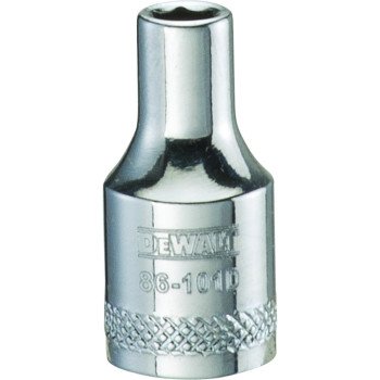 DEWALT DWMT86101OSP Hand Socket, 4 mm Socket, 1/4 in Drive, 6-Point, Vanadium Steel, Polished Chrome