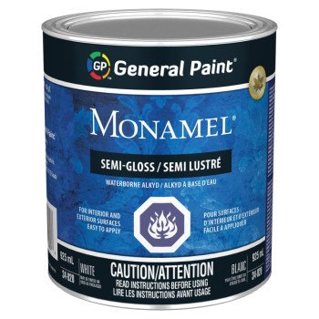 General Paint Monamel 34-020-14 Exterior Paint, Semi-Gloss, White, 1 qt