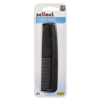 Lil' DRUG STORE 7-92554-11200-0 Pocket Hair Comb, Plastic Bristle, Black Bristle