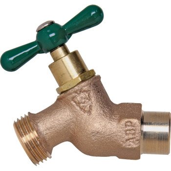 Arrowhead Brass 252LF Heavy-Duty Hose Bibb, 1/2 x 3/4 in Connection, Sweat x Male Hose, 8 to 9 gpm, 125 psi Pressure