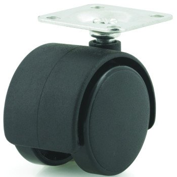 Dh Casters C-T15P1BK Swivel Caster, 1-1/2 in Dia Wheel, Plastic Wheel, Black, 70 lb