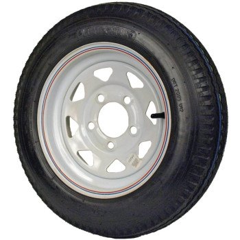 MARTIN Wheel DM412B-5C-I Trailer Tire, 1120 lb Withstand, 4-1/2 in Dia Bolt Circle, Rubber