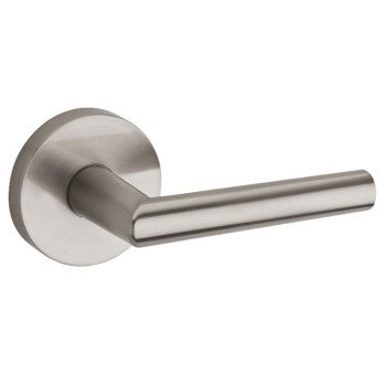 Kwikset Signature Series 154MIL RDT 15 Round Rosette Passage Door Lever, Non-Locking Lock, Satin Nickel, Zinc, 2 Grade