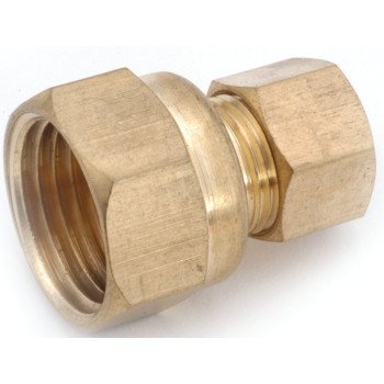 Anderson Metals 750066-0402 Pipe Connector, 1/4 x 1/8 in, Compression x Female, Brass, 300 psi Pressure