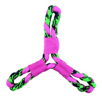 Pet Park Blvd US2049 75 Dog Toy, Paracord Rope Twisted Tri-Flyers, Woven Paracord, Pink